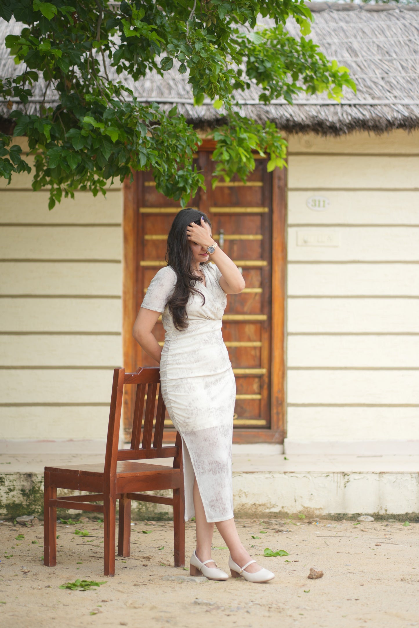 Wrap-Style Bodycon Dress