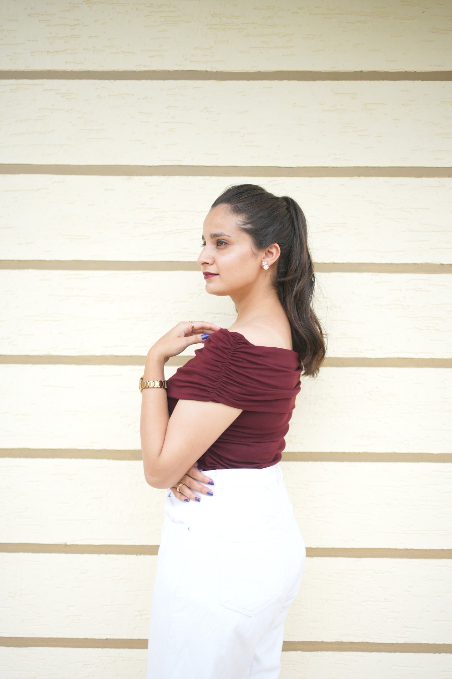 Off-Shoulder Ruched Top